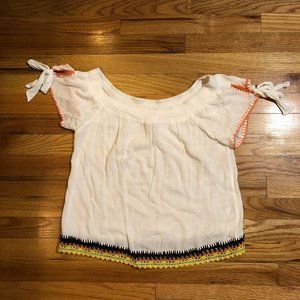 POOKIE & SEBASTIAN CROCHET OFF SHOULDER TOP M *